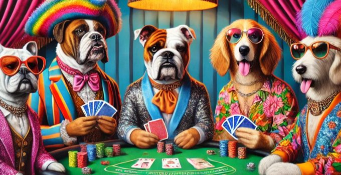 perros jugando poker